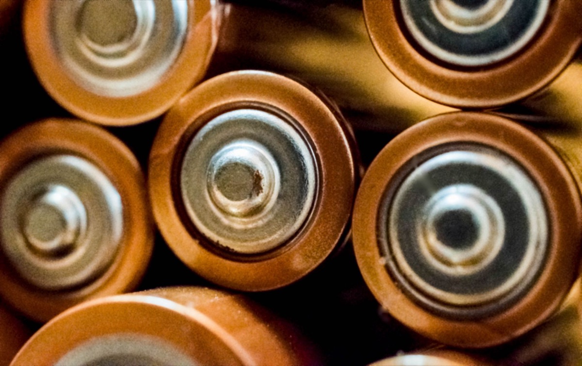 Close-up detail of battery pack inside an electric vehicle.