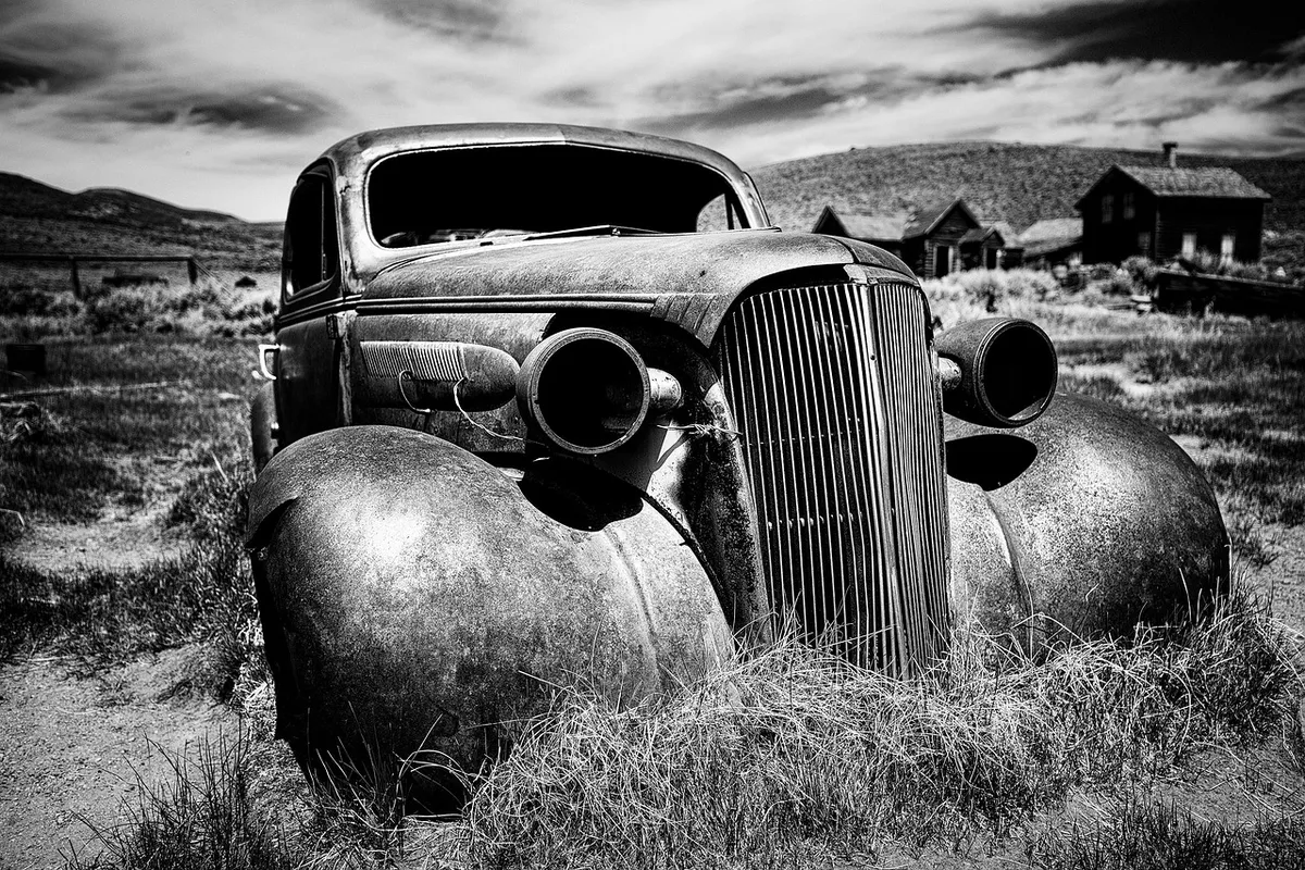 usa, california, bodie, ghost town, america, north america, car wreck, black-and-white, united states, ghost town, ghost town, ghost town, ghost town, ghost tow